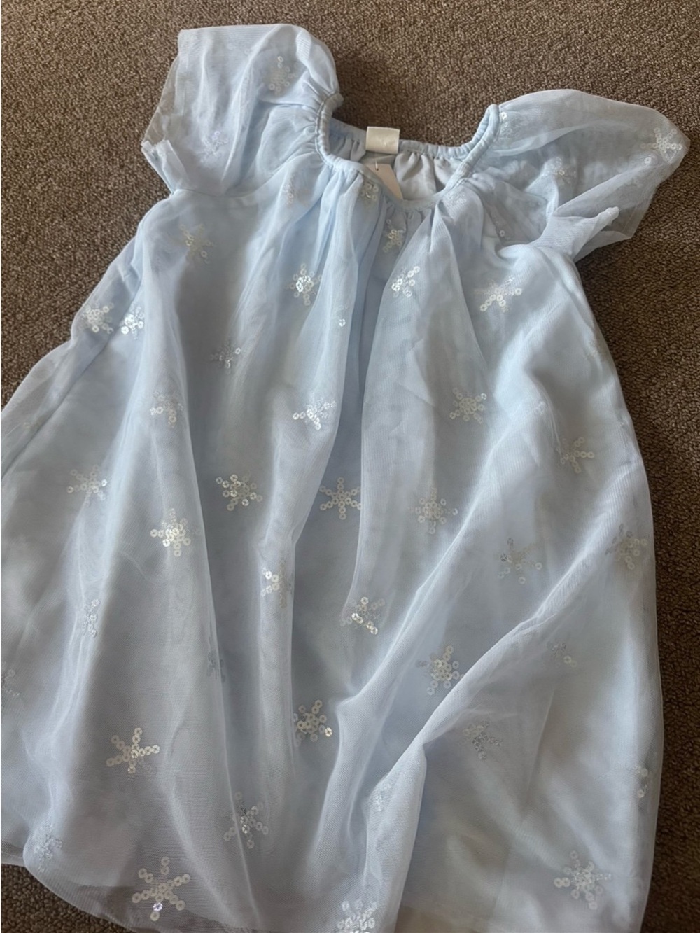 Light Blue Sequin Tulle Kids Dress gap factory